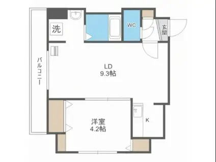 グランドジョラス美園(1LDK/4階)の間取り写真