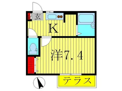 MA HILL(1K/1階)の間取り写真