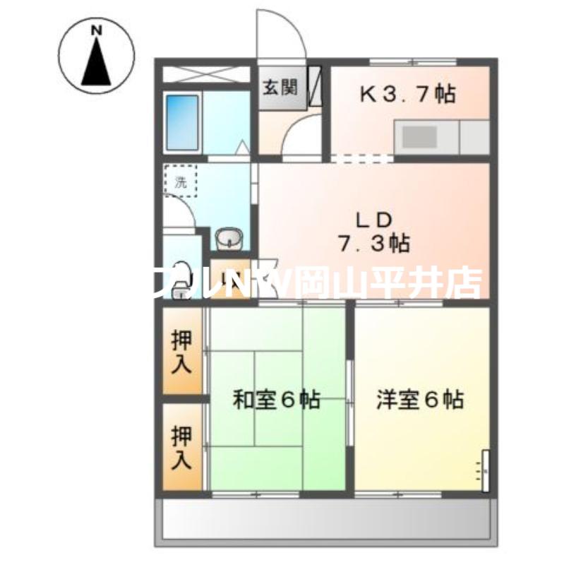 メゾンセルフィス(2LDK/1階)の間取り写真
