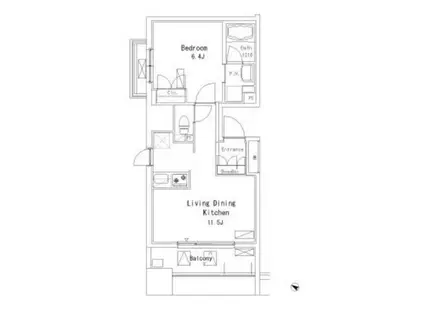 パークアクシス押上(1LDK/2階)の間取り写真