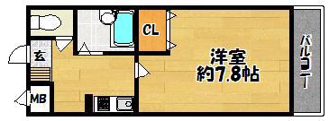 メゾンサステック(1K/3階)の間取り写真
