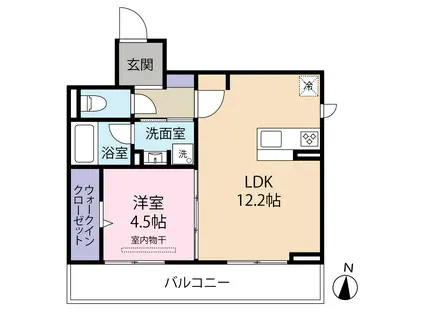 セレスティア本荘中ノ町(1LDK/2階)の間取り写真
