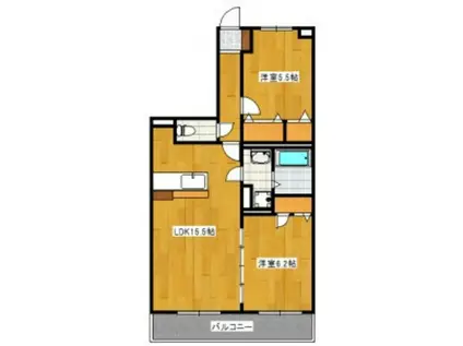 ヴァンヴィータ(2LDK/2階)の間取り写真