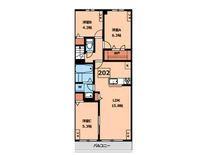CLASIA JINDAIJI-クラシアジンダイジ-(3LDK/2階)の間取り写真