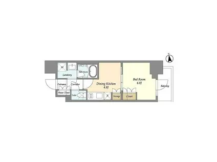 リビオメゾン浅草雷門(1DK/8階)の間取り写真