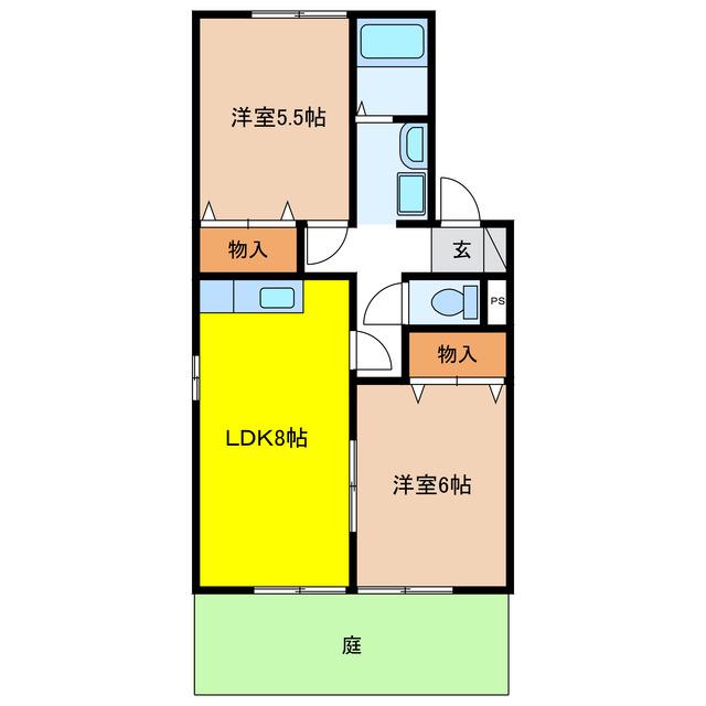 セジュールNA(2LDK/2階)の間取り写真