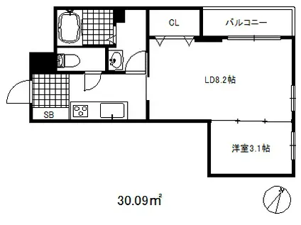 ルミノフォレスタ(1LDK/1階)の間取り写真