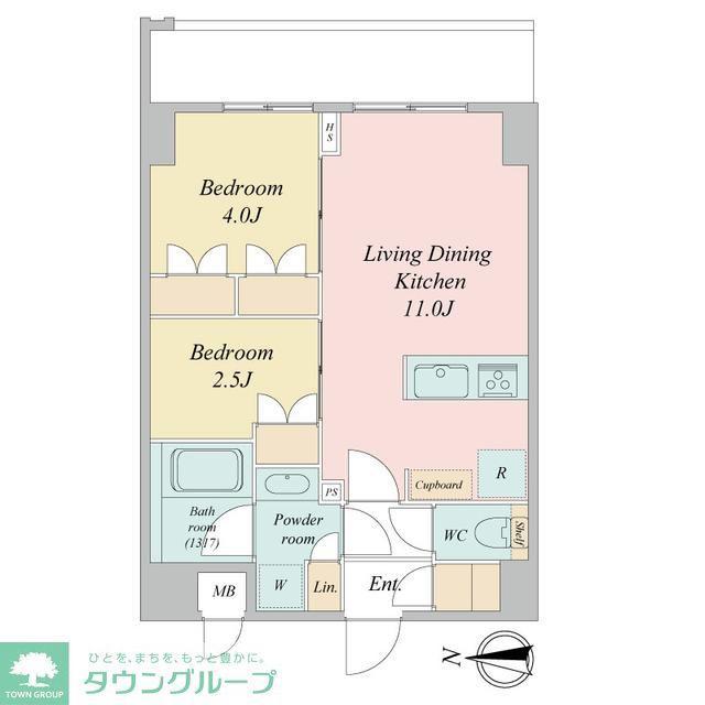LIME RESIDENCE KAWAGUCHI イースト(2LDK/5階)の間取り写真