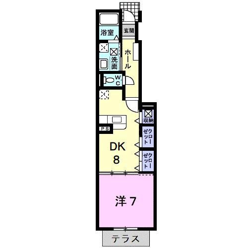アレーナ(1DK/1階)の間取り写真