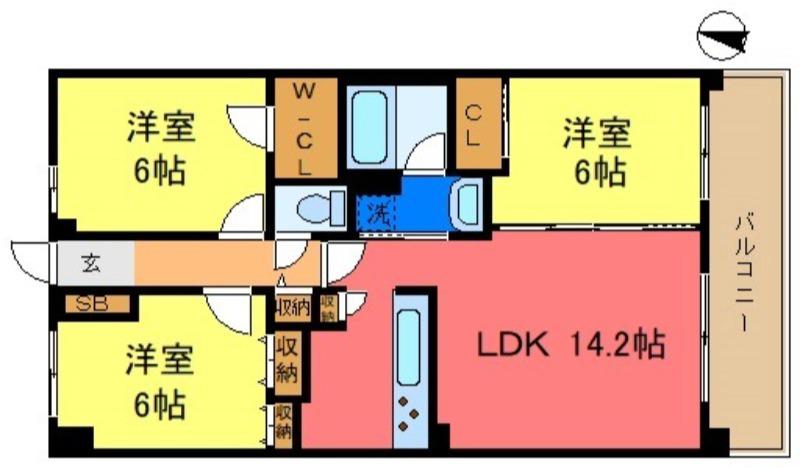 グランカーサ新小岩(3LDK/11階)の間取り写真