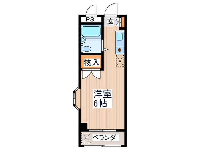 ジュネスハイム(ワンルーム/1階)の間取り写真