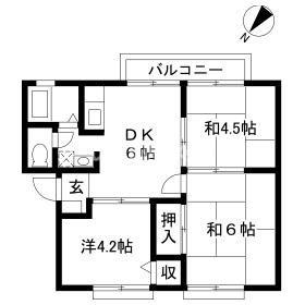 メゾンコージII(3DK/2階)の間取り写真