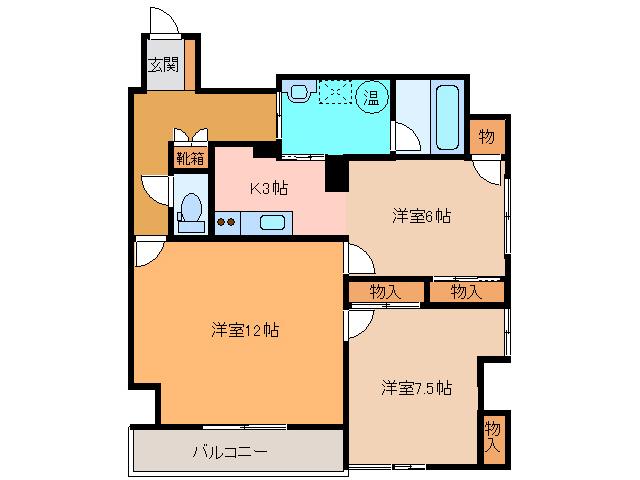 CENTER CTIY5(2LDK/6階)の間取り写真