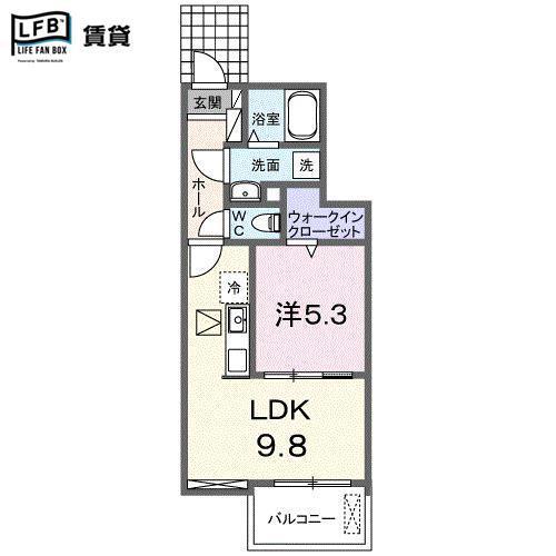 クレールガーデン II(1LDK/1階)の間取り写真