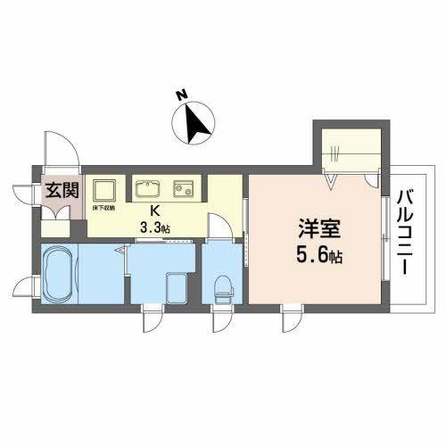 シャーメゾン桜通二高前(1K/1階)の間取り写真