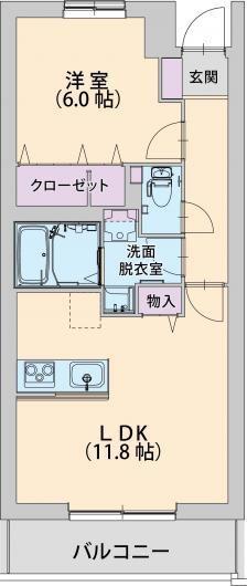 パラッツォ淵野辺III(1LDK/1階)の間取り写真