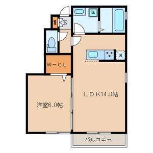 ローズガーデン(1LDK/2階)の間取り写真