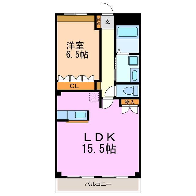 レインボーシティ・S(1LDK/3階)の間取り写真