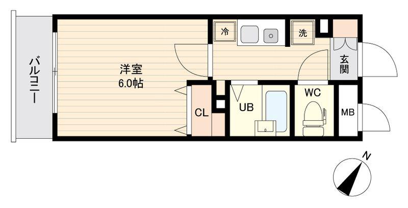 エシッド行徳駅前(1K/2階)の間取り写真