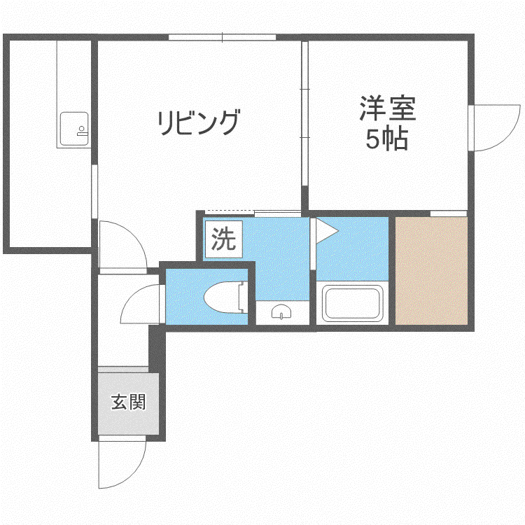 リベルテスクアール七番館(1LDK/5階)の間取り写真