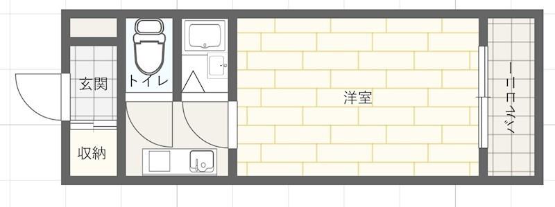 BASEI(1K/6階)の間取り写真