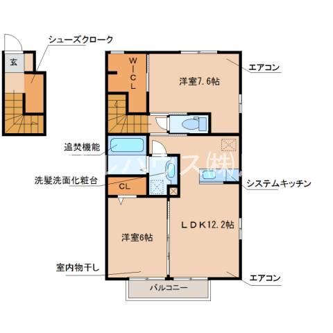 コーポ88 Ⅱ番館(2LDK/2階)の間取り写真