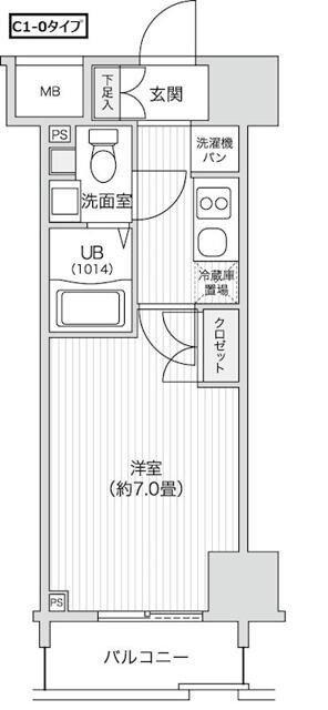 レジディア笹塚2(1K/12階)の間取り写真