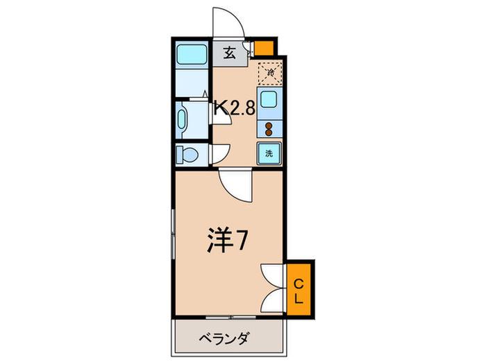 サウストレジャー(1K/3階)の間取り写真