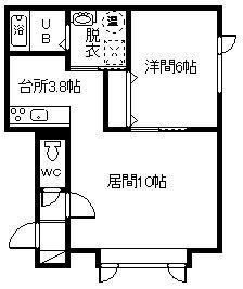 コーポハピネスV(1LDK/1階)の間取り写真