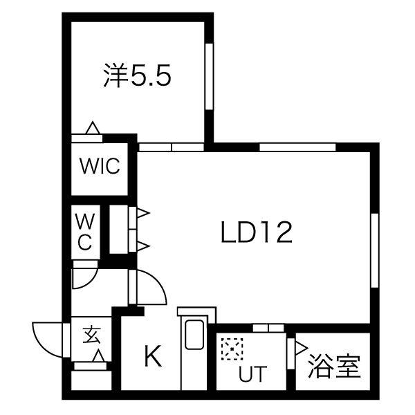 ALPHA 菊水(1LDK/3階)の間取り写真