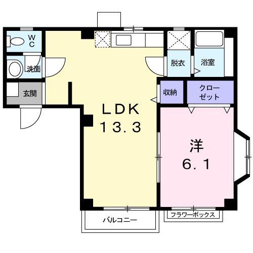 ルナパレスA(1LDK/2階)の間取り写真