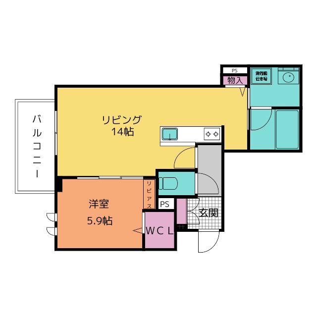 シャーメゾンステージ茜部本郷(1LDK/3階)の間取り写真