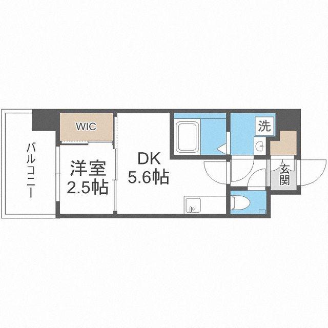 セレニテ福島プリエ(1DK/6階)の間取り写真