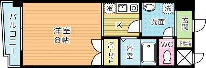 ジュネス壱番館(1K/5階)の間取り写真