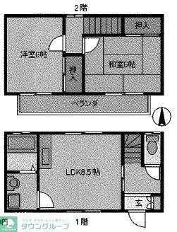 メゾンサチ2(2LDK/2階)の間取り写真