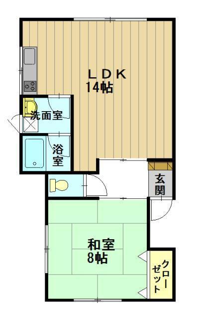 メイプルハイツ55(1LDK/2階)の間取り写真
