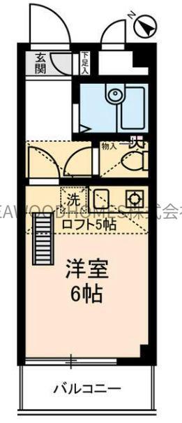 シーサイドカモシタ(ワンルーム/3階)の間取り写真