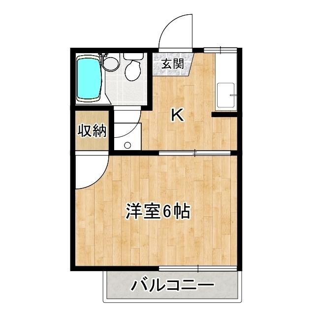 フォーブル手越(1K/2階)の間取り写真