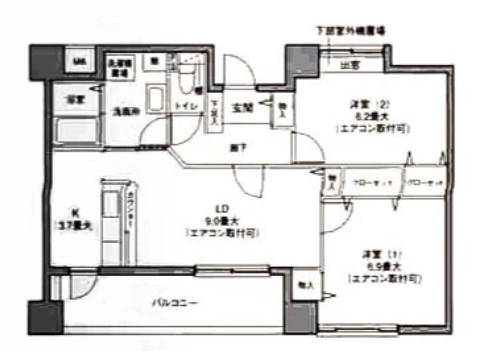 アネシス横浜(2LDK/3階)の間取り写真