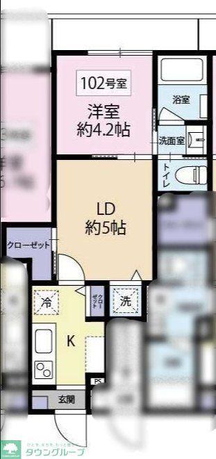 YS中野本町(1LDK/1階)の間取り写真