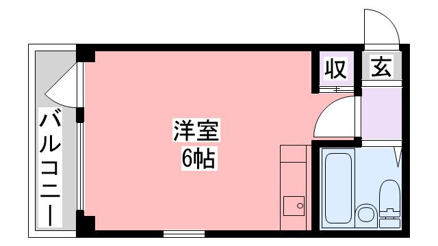 サンパレス21西宮上甲子園(ワンルーム/2階)の間取り写真