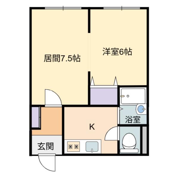 コーポ華みずき(1LDK/3階)の間取り写真