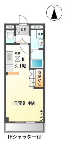 フォレストハウス(ワンルーム/1階)の間取り写真
