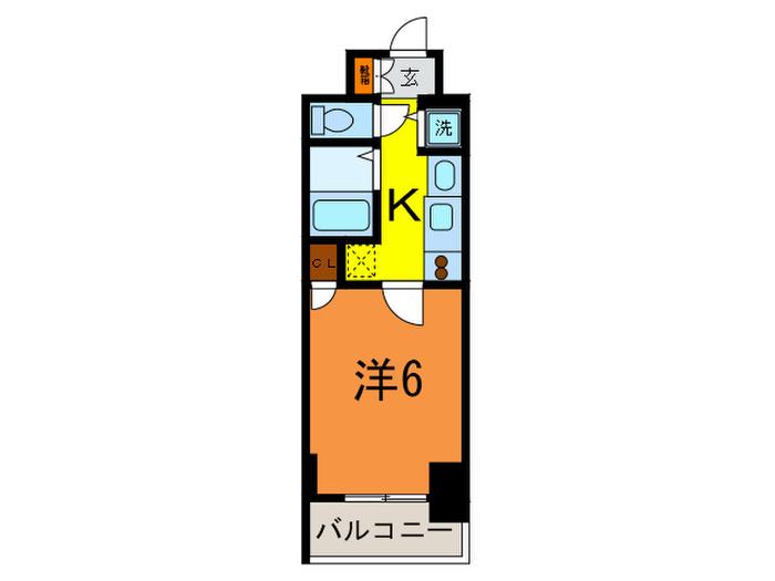 プレサンス三ノ宮駅前プライムタイム(1K/4階)の間取り写真