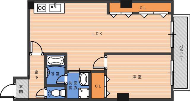 パルコートKUSAKA(2LDK/2階)の間取り写真