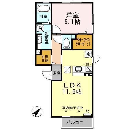セジュールグランデ(1LDK/1階)の間取り写真