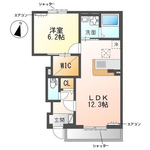 柏市船戸 アパート(1LDK/1階)の間取り写真