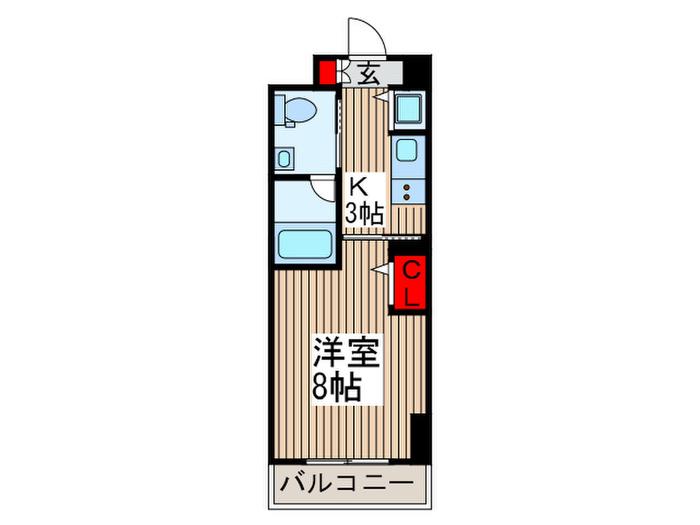 リンクパラッツォ川口本町(1K/8階)の間取り写真