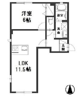 サンライズ渡辺A(1LDK/1階)の間取り写真