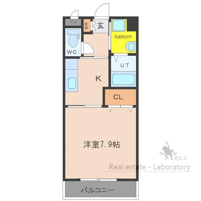 サテリット・K(1K/4階)の間取り写真